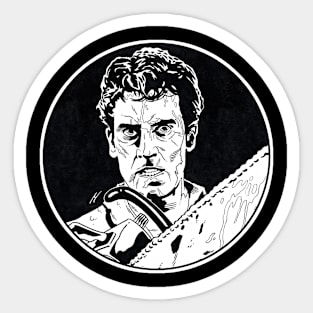 ASH - Evil Dead 2 (Circle Black and White) Sticker